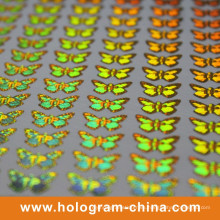 Holograma del laser del oro 2D 3D Holographic Pegatina